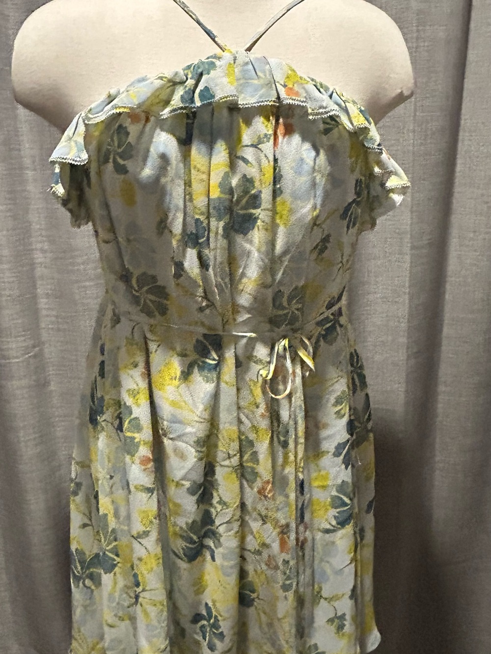 Joie Floral Sundress in Soft Blue, Yellow and Green